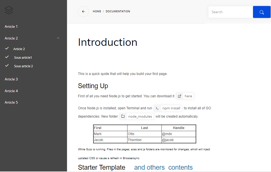 Documentation Layout 1